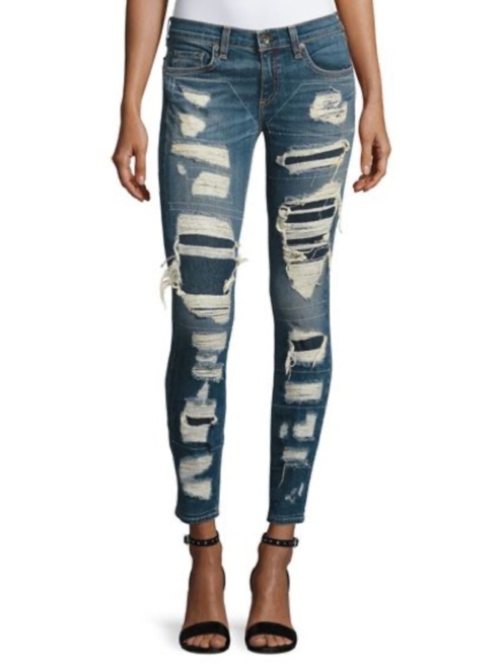 Rag and Bone Dre distressed skinny jeans